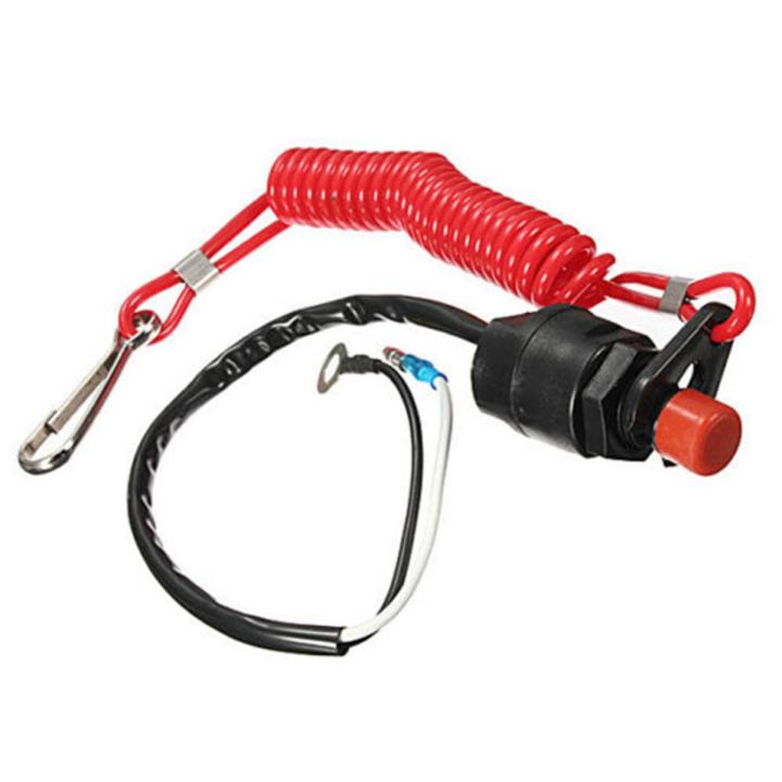 Outboard Motor Safety Cord Sephile Boat Emergency Shutdown Switch Rope - 3.5-48.8 Inch Stretchable Safety Tether For Outboard Motors Boat Safety Rope