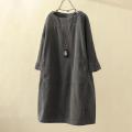 Versatile Tunic dress Fashionable Stylish Oversize Corduroy dress Comfortable With pockets Long sleeve dress for Casual wear dress Autumn/winter fashion Women's fashion Day-to-night outfit.