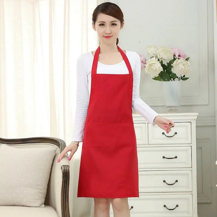 Adjustable%20Waterproof%20Fashion%20Solid%20Cooking%20Kitchen%20Bib%20Canvas%20Apron%20Dress%20With%20Pocket%20Side%20Wipes%20-%20Image%204