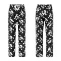 Combhasaki Womens Fuzzy Pajama Pants Sleepwear Skull Print Elastic Waist Long Pants Thickened Nightwear Halloween Lounge Bottoms.