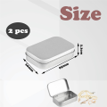 2 PCS Small Storage Box with Lid Rectangular Small Tin Boxes Metal Box with Lid Small Tin Box for Home Storage Easy Install Easy to Use Silver.