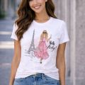 Fashion Tops Ladies Short Sleeve Casual Girl's Print Cotton&Polyester new T-Shirt For women.