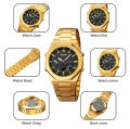 SKMEI Dual-Display Electronic Watch With Luminous Waterproof Steel Strap Fashion Business Wristwatches For Men 1816. 