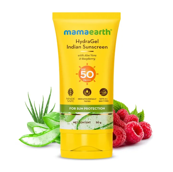 mamaearth%20HydraGel%20Indian%20Sunscreen%20SPF%2050%20&%20PA++++,%20With%20Aloe%20Vera%20&%20Raspberry,%20for%20Sun%20Protection%20-%2050g%20%7C%20No%20White%20Cast%20%7C%20UVA%20&%20B%20Protection%20%7C%20Hydrating,%20Lightweight%20&%20Non-Sticky%20%7C%20For%20All%20Skin%20Types%20-%20Image%205