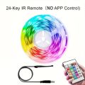 Best Quality 5Meter LED Light Strip, TV LED Backlight USB RGB 5050 Color Strip, Music Synchronized Color Changing Remote App Control 5Volt, Halloween Decorative Night Light, Suitable for Home, Bedroom, Christmas Party, Holidays Ceiling lighting.