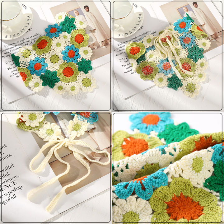 Crochet%20Flower%20Hair%20Scarf%20Headband%20Bandana%20Hairband%20for%20Women%20Daisy%20Knitting%20Triangle%20Scarf%20Turban%20Headbands%20Hair%20Accessories%20-%20Image%206