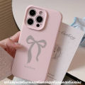 Trendy Brand Simple Cute Bow Knot Creative Candy Bow Case Compatible for IPhone 11 13 12 15 14 XR 16 Pro Max XS X Max 16 14 15 Plus Luxury Leather Texture Skin Feel Soft Cover. 