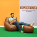 Bean bag chair xxl jumbo shape bean bag with footrest & pillow, premium quality combo set colour: Brown.