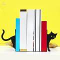 Decorative Bookends Black Cat Sculpture Book Stand for Shelves Desk Office. 