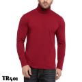 Full Sleeve High Neck Winter T-Shirt for Men - red. 