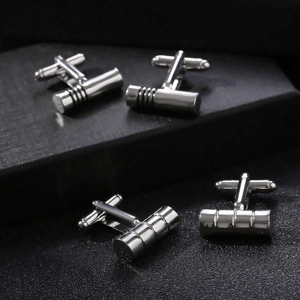 Men's Cylindrical French Cufflinks Pair Set (1 Pair)