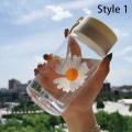 500Ml Small Daisy Transparent Plastic Water Bottles Water Bottle Portable Travel - water bottle. 
