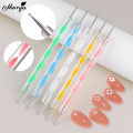 Monja 5Pcs/set Nail Art Dual End Dotting Pen Rhinestone Gem Jewelry Beads Sequins Pick Up Acrylic Gel Polish Polka Dot DIY Painting. 