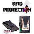 New Design Carbon Fiber Credit Card Holder Wallet Minimalist Rfid Blocking Slim Metal Cardholder Anti Protect Clip for Men.