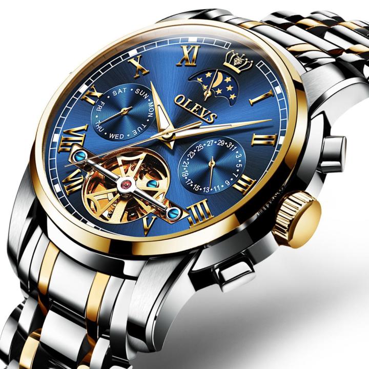 OLEVS Fashion Automatic Stainless Steel Waterproof Watches for Men