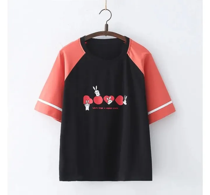 Good%20Quality%20Short-Sleeve%20Rabbit%20Print%20T-Shirt%20For%20Women%20Jersey%20Fabric%20-%20Image%202