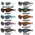 Geometric Frame Cyber Y2K Sunglasses Men Sporty Wrap Around Intricate Cutouts Sun Glasses Women Fashion Luxury Brand Punk Shades. 