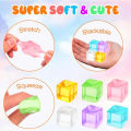 Square Ice Stress Ball Fidget Toys Stress Relief ADHD Autism Sensory Toys Soft Squishy Toys Party Favors Gifts for Kids Adults. 