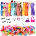 32 Pcs Dolls Dress Up Clothes Dresses Minidress Accessories Party Wear For Barbie Doll.