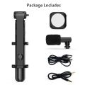 Andoer F3 Smartphone Video Kit Phone Video Rig with Rechargeable LED Video Light + Mini Microphone + Stretchable Selfie Stick Tripod-black. 