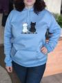 Streetwear Hoodies Women Sweatshirt Autumn Long Sleeve Hoodies Harajuku Hoodie Cute Cat Print Sweatshirt Women sudadera mujer.