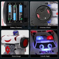 Hellokimi Electric Toy Car 360°Rotation P o lic e Car Vehicle with LED Light Music Dancing Deformation Rotating Car Light Music Dancing Deformation Rotating Car Automatic Lifting Door Universal P o li ce Cars Educational Toy Gifts For Kids.