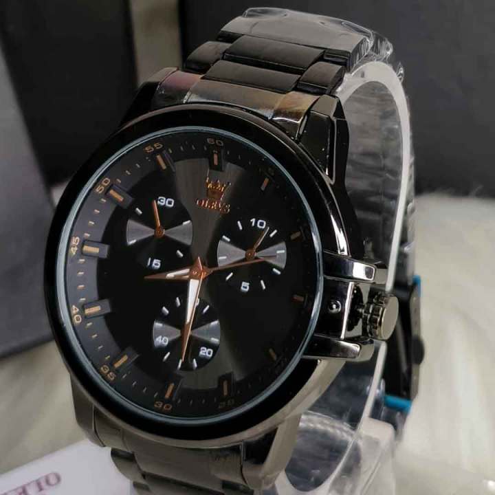 Olevs%20c192%20Luxury%20Men's%20Analog%20Black%20Stainless%20Steel%20Wrist%20Watch%20-%20Image%202