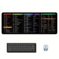 1pc Computer Function Shortcut Key Mouse Pad, Non-slip Mouse Pad, Large Thickened Keyboard Table Mat, 30*80*2cm/11.8*31.5*0.78in.