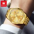 OLEVS Watch For Women Waterproof Sale Original Casual Elegant Luxurious Stainless Steel Gold Not Faded calendar Quartz (1 Year Warranty) 5593.