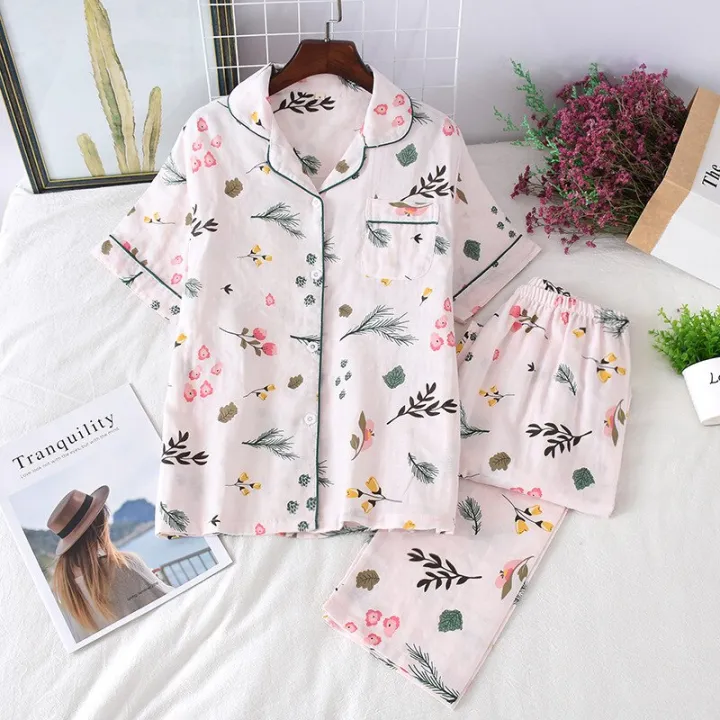 100%25%20Cotton%20Women's%20Sleepwear%20Soft%20Pajama%20Sets%20on%20Down%20Long%20Sleeve%20Pj%20Floral%20Pajama%20Set%20Autumn%20Female%20Pyjamas%20-%20Image%208