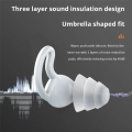 Soundproof Earplugs Three Layer Silicone Earplugs Waterproof Swimming Ear Plugs Sleep Noise Reduction Comfortable Easy to Use D. 