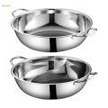 Stainless Steel Hot Pot Thick Chinese Hot Pot for Restaurant Kitchen Home.