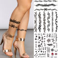 【beauty code store】Indian Thorn Temporary Women Kids Tribal Totem Fake Face Tattoo Realistic Feather Infinity DIY Small Tatoos.