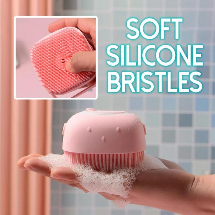 2 in 1 Silicone Bath Brush Liquid Shower Gel Dispenser pack of 1 ...