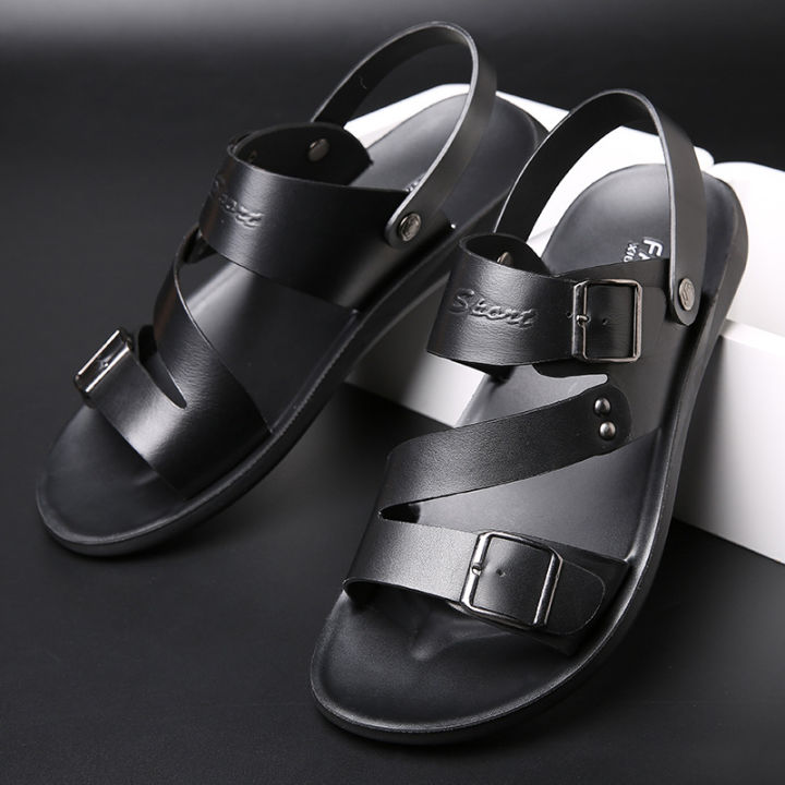 Sandals, men's leather, casual trend, beach shoes, men's sandals, one shoe, dual-purpose men's sandals, one piece in stock