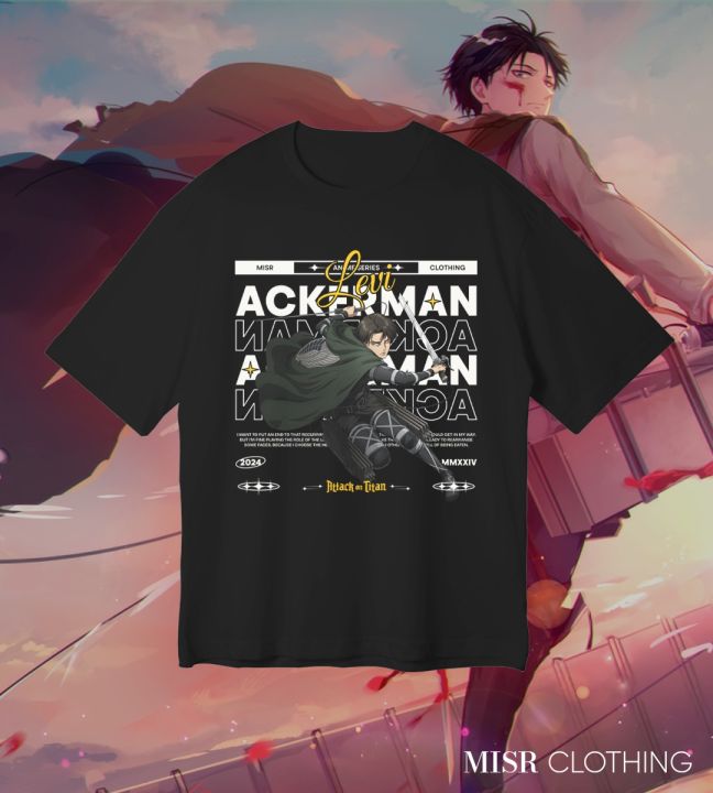 Attack On Titan Anime T-Shirt | Cotton Drop Shoulder Anime T-Shirt For Man & Woman | Ackerman-Inspired Anime T-Shirt In Black | Perfect For Anime Fans