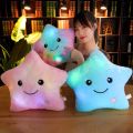 24*22cm Creative Toy Luminous Star Pillow Stuffed Plush Glowing Colorful Stars Cushion Led Light Toys Gift For Kids Children. 