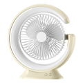 Desk Lamp Fan 1200mAh Desktop Runner Light Mini Handheld Electric Fan Multifunction Practical 3 Speed Fan, Easy Install Green.