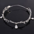 Korean Bridal Forehead Ornaments Drop-Shaped Pendant Full Rhinestones Leaves Crown Headband Hair Accessories. 