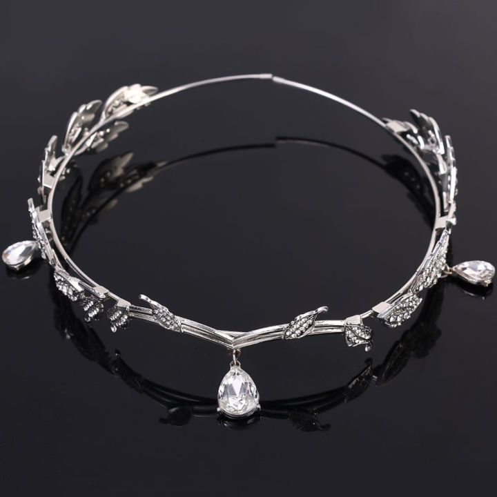 Korean%20Bridal%20Forehead%20Ornaments%20Drop-Shaped%20Pendant%20Full%20Rhinestones%20Leaves%20Crown%20Headband%20Hair%20Accessories%20-%20Image%202