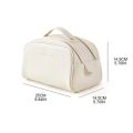 Double Zipper Toast Travel Makeup Bag for Women Cosmetic Bag Large Capacity Makeup Bag Storage Organizer PU Leather Toiletry Bag.