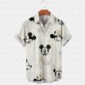 2023 3d Disney Donald Duck Mickey Mouse Floral Men's Shirt Summer Fashion Street Trend Retro Boutique Top.
