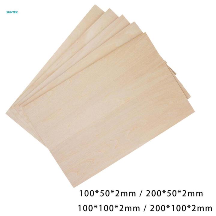 10 Pieces Wood Sheets Board Thin Plywood Board for Making Plane Model Crafts 100x50x2mm