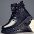 Winter High-Top Dr. Martens Boots Men's Black Autumn Thick Bottom Casual Men's Shoes plus Velvet Thick Cotton Shoes Work Shoes Snow Boots.