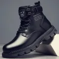 Winter High-Top Dr. Martens Boots Men's Black Autumn Thick Bottom Casual Men's Shoes plus Velvet Thick Cotton Shoes Work Shoes Snow Boots. 