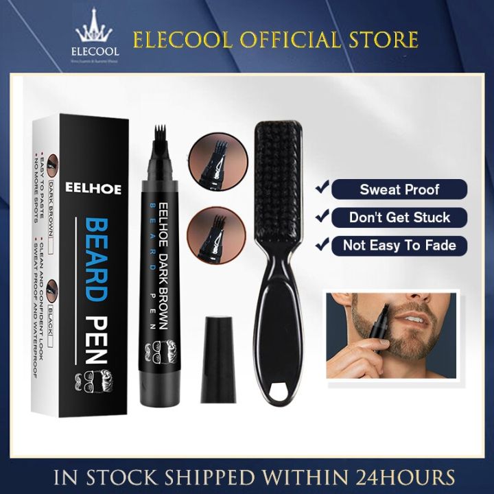 Dye Hair Pencil Moustache Filling Pen Black Brown Beard Filling Stick And Brush Waterproof Beard Filler Pencil Beard Beauty