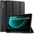 Robustrion Cover for Samsung Tab S9 FE Plus 12.4" Cover Case Flip Stand Back Case Cover [S Pen Holder] for Samsung Galaxy Tab S9 Plus/Tab S9+ Cover Tablet Cover with [Auto Sleep/Wake]-Black/Navy Blue. 