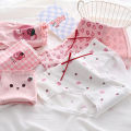 Pink floral mid rise breathable panties cute sweet girls student triangle shorts.