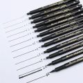 Mobee Different tip size Black Calligraphy Fineliner Brush art marker Pen Set for drawing. 