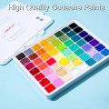 HiMi Miya Gouache Paint Set 56 Colors x 30 ML Jelly Cup Design Black or White Box. 